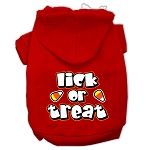 Lick Or Treat Screen Print Pet Hoodies (Color/Size: Red Size XL)