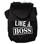 Like a Boss Screen Print Pet Hoodies (Color/Size: Black Size XXXL)