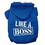 Like a Boss Screen Print Pet Hoodies (Color/Size: Blue Size XXL)