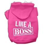 Like a Boss Screen Print Pet Hoodies (Color/Size: Bright Pink Size XS)