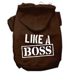 Like a Boss Screen Print Pet Hoodies (Color/Size: Brown Size XXXL)