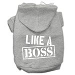 Like a Boss Screen Print Pet Hoodies (Color/Size: Grey Size XXXL)