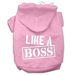 Like a Boss Screen Print Pet Hoodies (Color/Size: Light Pink Size XXXL)