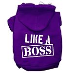 Like a Boss Screen Print Pet Hoodies (Color/Size: Purple Size XXL)