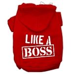 Like a Boss Screen Print Pet Hoodies (Color/Size: Red Size Sm)