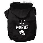 Lil Monster Screen Print Pet Hoodies (Color/Size: Black Size XL)