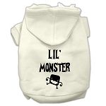 Lil Monster Screen Print Pet Hoodies (Color/Size: Cream Size XXXL)