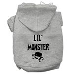 Lil Monster Screen Print Pet Hoodies (Color/Size: Grey Size XS)