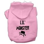 Lil Monster Screen Print Pet Hoodies (Color/Size: Pink Size XS)