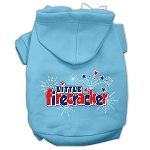 Little Firecracker Screen Print Pet Hoodies (Color/Size: Baby Blue XXL)