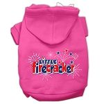 Little Firecracker Screen Print Pet Hoodies (Color/Size: Bright Pink Size XL)