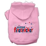 Little Firecracker Screen Print Pet Hoodies (Color/Size: Light Pink Size XXL)