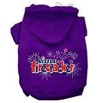 Little Firecracker Screen Print Pet Hoodies (Color/Size: Purple Size XS)