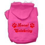 Local Celebrity Screen Print Pet Hoodies (Color/Size: Bright Pink Size XXL)