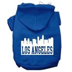 Los Angeles Skyline Screen Print Pet Hoodies (Color/Size: Blue Size XL)