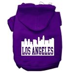 Los Angeles Skyline Screen Print Pet Hoodies (Color/Size: Purple Size XXL)