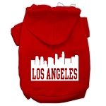 Los Angeles Skyline Screen Print Pet Hoodies (Color/Size: Red Size XS)