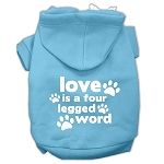 Love is a Four Leg Word Screen Print Pet Hoodies (Color/Size: Baby Blue Size XXL)