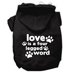 Love is a Four Leg Word Screen Print Pet Hoodies (Color/Size: Black Size XXXL)