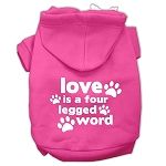 Love is a Four Leg Word Screen Print Pet Hoodies (Color/Size: Bright Pink Size XXXL)