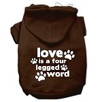 Love is a Four Leg Word Screen Print Pet Hoodies (Color/Size: Brown Size XXXL)