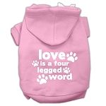 Love is a Four Leg Word Screen Print Pet Hoodies (Color/Size: Light Pink Size XXXL)