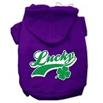 Lucky Swoosh Screen Print Pet Hoodies (Color/Size: Purple Size XXXL)