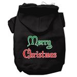 Merry Christmas Screen Print Pet Hoodies (Color/Size: Black Size XXXL)