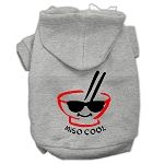 Miso Cool Screen Print Pet Hoodies (Color/Size: Grey Size XS)