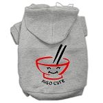 Miso Cute Screen Print Pet Hoodies (Color/Size: Grey Size XXXL)