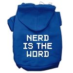 Nerd is the Word Screen Print Pet Hoodies (Color/Size: Blue Size XXXL)