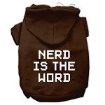 Nerd is the Word Screen Print Pet Hoodies (Color/Size: Brown Size XXL)