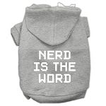 Nerd is the Word Screen Print Pet Hoodies (Color/Size: Grey Size XXXL)