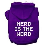 Nerd is the Word Screen Print Pet Hoodies (Color/Size: Purple Size XL)