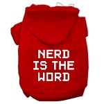 Nerd is the Word Screen Print Pet Hoodies (Color/Size: Red Size XXXL)