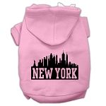 New York Skyline Screen Print Pet Hoodies (Color/Size: Light Pink Size XXXL)