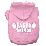 Party Animal Screen Print Pet Hoodies (Color/Size: Light Pink Size XXL)