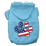 Patriotic Paw Screen Print Pet Hoodies (Color/Size: Baby Blue XL)