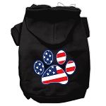 Patriotic Paw Screen Print Pet Hoodies (Color/Size: Black XL)