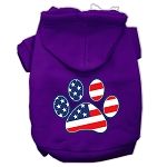 Patriotic Paw Screen Print Pet Hoodies (Color/Size: Purple XXXL)