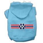 Patriotic Star Paw Screen Print Pet Hoodies (Color/Size: Baby Blue XXXL)