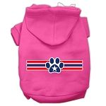 Patriotic Star Paw Screen Print Pet Hoodies (Color/Size: Bright Pink Size XXL)