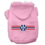 Patriotic Star Paw Screen Print Pet Hoodies (Color/Size: Light Pink Size XS)