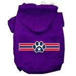 Patriotic Star Paw Screen Print Pet Hoodies (Color/Size: Purple Size XL)