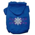 Pink Snowflake Swirls Screenprint Pet Hoodies (Color/Size: Blue Size XXXL)