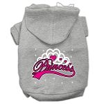 I'm a Princess Screen Print Pet Hoodies (Color/Size: Grey Size XS)