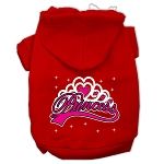 I'm a Princess Screen Print Pet Hoodies (Color/Size: Red Size XL)