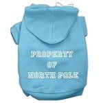 Property of North Pole Screen Print Pet Hoodies (Color/Size: Baby Blue Size XL)