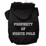 Property of North Pole Screen Print Pet Hoodies (Color/Size: Black Size XS)