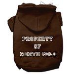 Property of North Pole Screen Print Pet Hoodies (Color/Size: Brown Size XL)